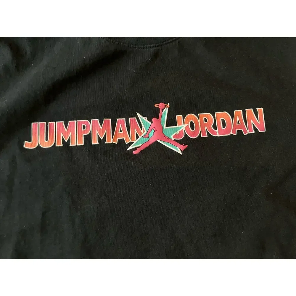 Retro Jumpman Jordan Pink & Blue Logo T-shirt Men’s Size Large